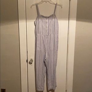 Old Navy Blue and White Striped Jumpsuit